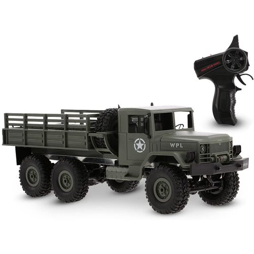 GoolRC WPL B-16 RC Car, 1/16 Scale 2.4Ghz 2CH 6WD Remote Control Military Truck, Off-Road Crawler Army Car Electric Vehicle