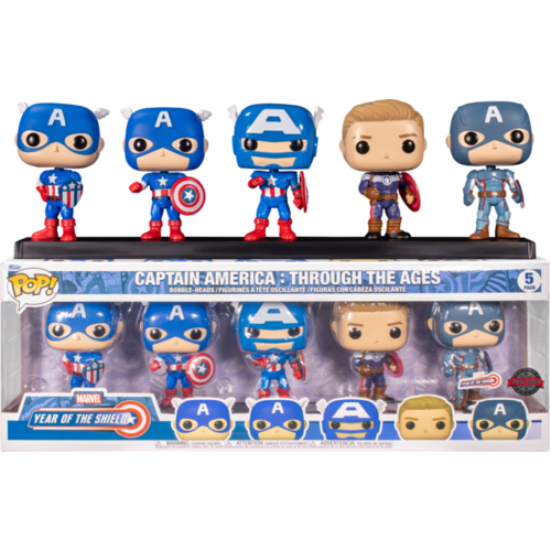 Captain America - Through the Ages Year of the Shield US Exclusive Pop! Vinyl 5-Pack