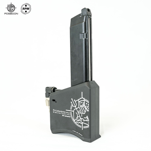 Black Stormbreaka M4 GBB Mag Adapter by RPM/Poseidon for Gel Blasters