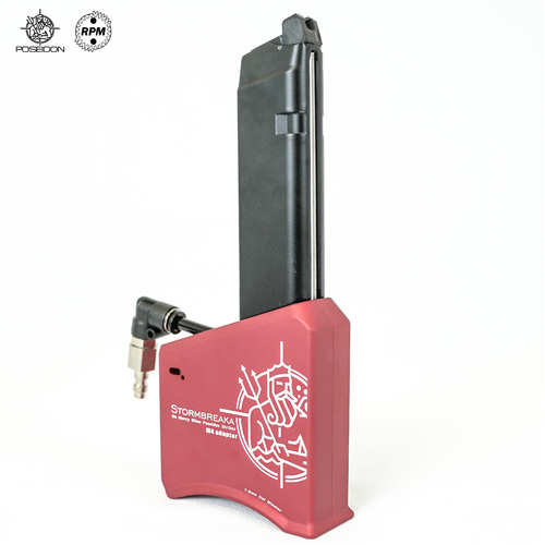 Red Stormbreaka M4 GBB Mag Adapter by RPM/Poseidon for Gel Blasters