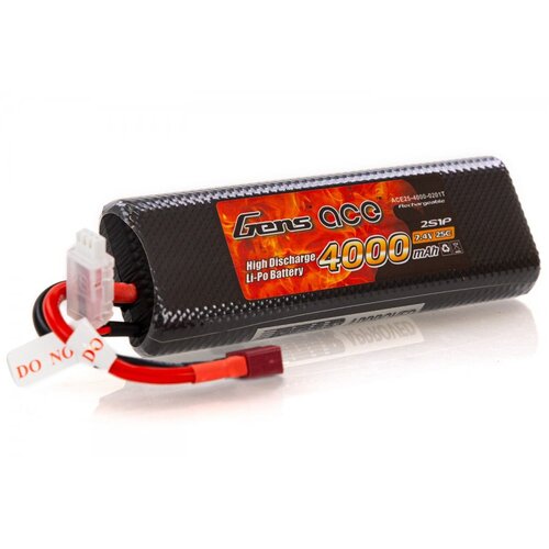 GA2S-4000-25-H | Gens Ace 7.4v 4000mAh 25C Hard Case LiPo Battery