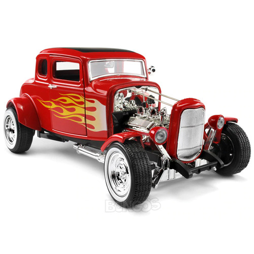 1932 Ford Coupe "Hot Rod - Platinum Collection" 1:18 Scale - MotorMax Diecast Model (Red) mx73172PTM