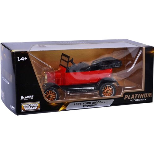 1925 Ford model T (Touring) "Convertible- Platinum Collection" 1:24 Scale - MotorMax Diecast Model (Red) MX79328PTM
