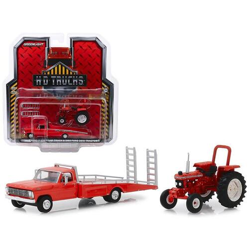 Greenlight 1969 Ford F-350 Ramp Truck & 1985 Ford 5610 Tractor 1:64 scale #33160-A