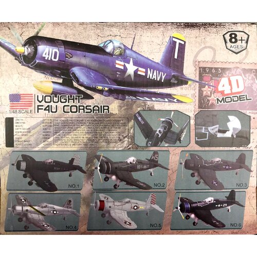 1/48 WWII Planes Plastic Kit Vought F4U Corsair - 6 to collect (assorted colours)