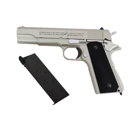 Colt M1911A1 GBB Gel Blaster green gas– Silver