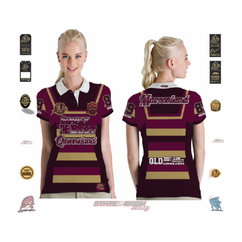 AP82L (size 8) state of origin  QLD SIMPLY THE BEST LADY JERSEY