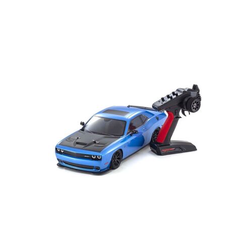KYOSHO 1/10 DRIFT FAZER MK2 2015 DODGE CHALLENGER SRT HELLCAT CRAZY BLUE 4WD ELECTRIC CAR READYSET [34415T2]