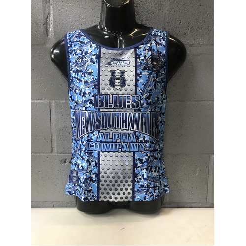 (AP75S) (4xl) State of origin NSW SUPPORTER, NSW TRAINING SINGLET blues