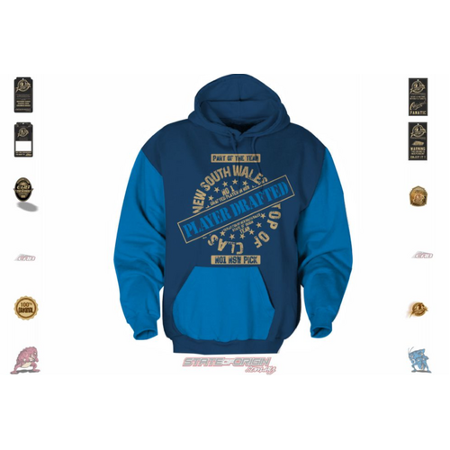 SIZE 10 State of origin Kids /  teens NSW SUPPORTER, NSW PLAYER DRAFTED HOODIE BLUES