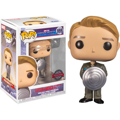 Captain America: The First Avenger - Cap with Prototype Shield Metallic US Exc #999 Pop! Vinyl