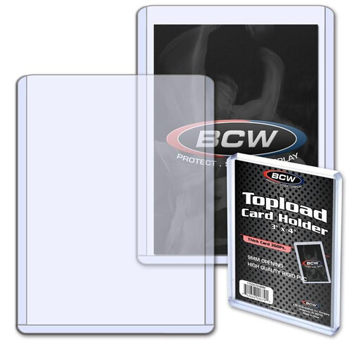 BCW Toploader Card Holder Thick Card 360 Pt (2' 3/4 x 3' 7/8 x 23/64) protector sleve trading