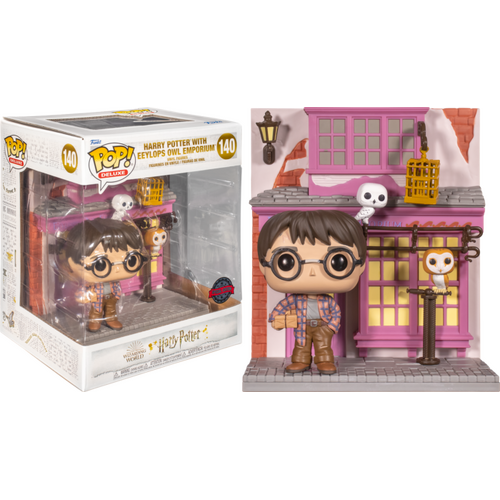 Harry Potter - Harry Potter with Eeylops Owl Emporium Diagon Alley US Exclusive #140 Pop! Deluxe