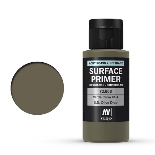 VALLEJO 73608 SURFACE PRIMER US OLIVE DRAB 60 ML