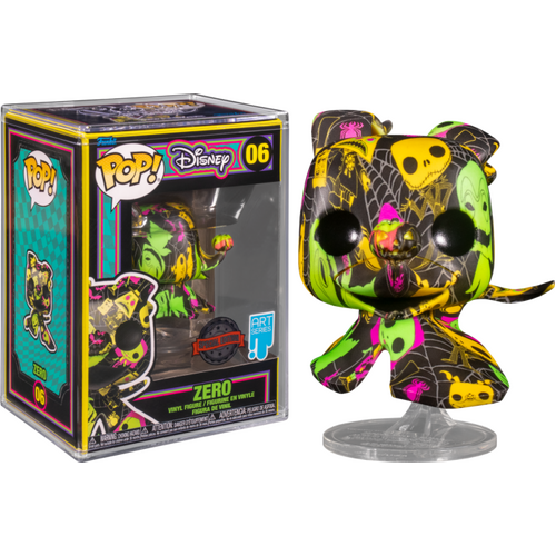 The Nightmare Before Christmas - Zero Black Light (Artist) US Exclusive #06 Pop! Vinyl with Protector