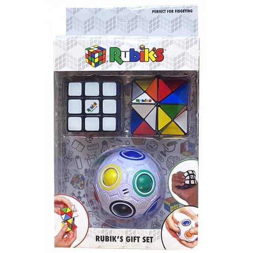 RUBIK'S GIFT SET 3 peice - RAINBOW BALL, SQUISHY CUBE AND MAGIC STAR puzzle