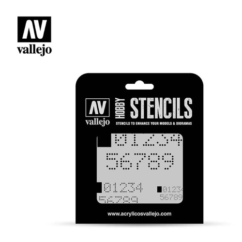 Vallejo ST-SF004 Digital Numbers Stencil