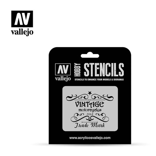 Vallejo ST-LET005 1/35 Vintage Motorcycles Sign Stencil