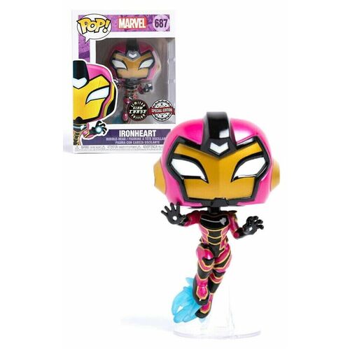 (SW) FUNKO POP MARVEL IRONHEART #687 IRONHEART (GLOW CHASE) VINYL FIGURE