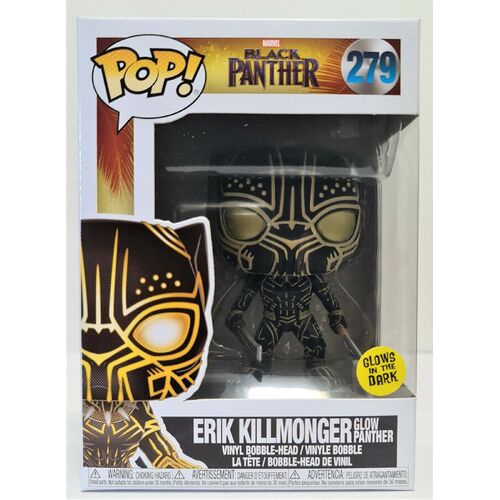 (SW) Funko Pop Erik Killmonger # 279 Glow Panther GITD Marvel Black Panther Figure