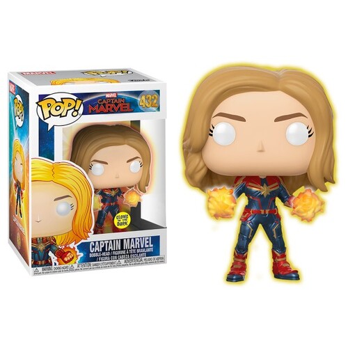 (SW)  Funko Captain Marvel - Captain Marvel Glow in the Dark Hand Pop! Vinyl Figure #432