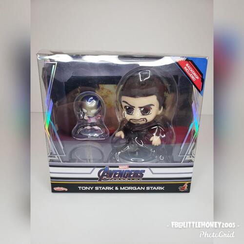 (SW) Avengers 4: Endgame - Tony Stark & Morgan With Backdrop Cosbaby Hot Toys Bobble-Head Figure 2-Pack