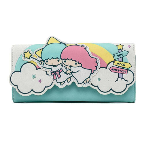 Loungefly x Little Twin Stars Kiki Lala Kawaii Rainbow Pastel Clouds Wallet