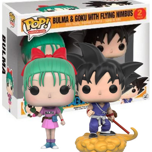 Funko Pop - Bulma And Goku With Flying Nimbus 2 Pack - Dragon Ball - Rare