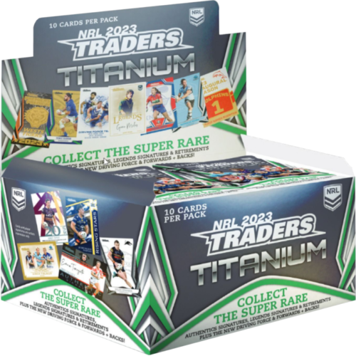 2023 NRL Traders Rugby Trading Cards Titanium Hobby Box 36 Packs Factory Sealed