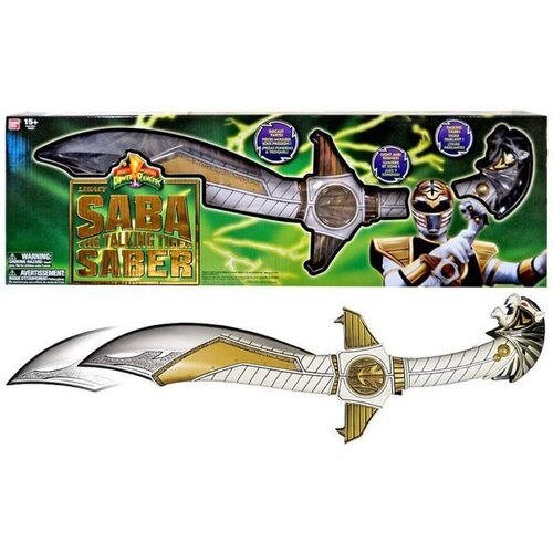 ❮❯ Power Rangers Mighty Morphin Legacy White Ranger Saba Talking Tiger Saber Roleplay Toy