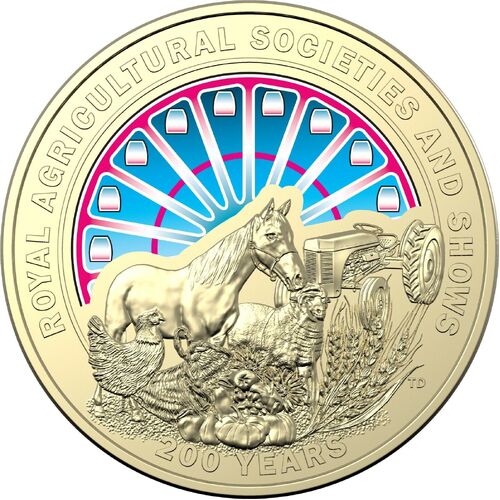 (NB) 2022 $1 Bicentenary of the Royal Agricultural Societies and Shows Coloured Uncirculated Coin