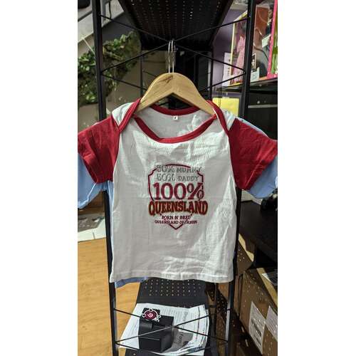 2 Maroons Kids 100% Queensland Born n Bred T Shirt AP73
