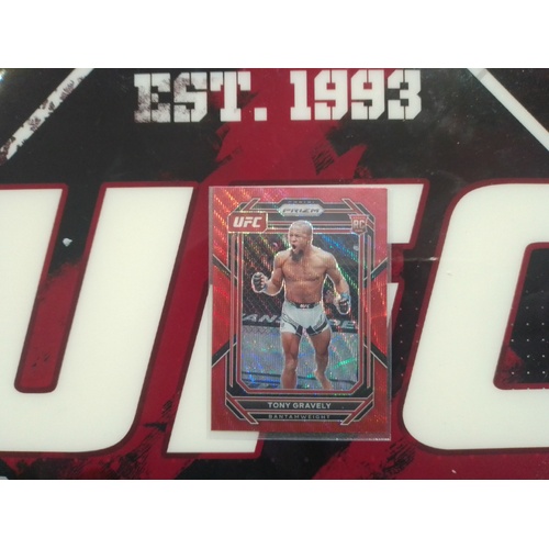 2023 PRIZM UFC TONY GRAVELY ROOKIE RUBY WAVE PRIZM CARD (513o)