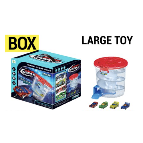 Rapid World Orbital Racing Series Track Storage with cars
