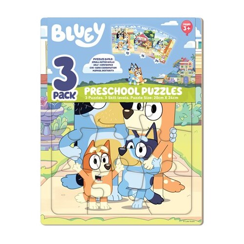 Bluey 3 Pack Preschool Puzzles