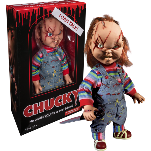 Child's Play - Chucky 15" bride of chucky scared Talking Action Figure Mezco (78003)