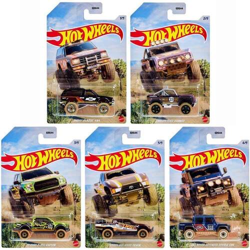 Hot Wheels Themed Automotive (4x4 Off Road) Complete set of 5 gdg44