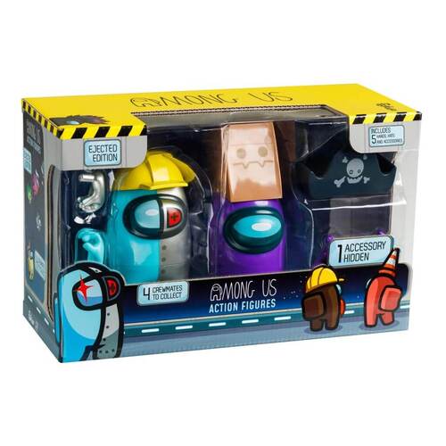 AMONG US Crewmate 2 Figure Pack blue grey cyborg and purple