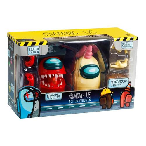 AMONG US Crewmate 2 Figure Pack red with teeth and white unicorn