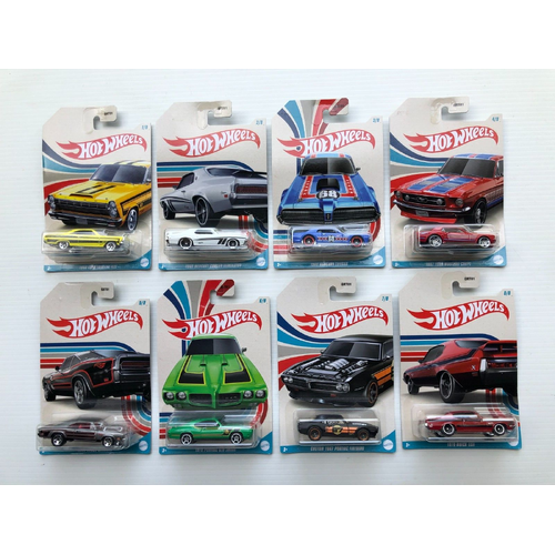 GRT01 HOT WHEELS - *American Steel Muscle* Complete set of 8 w/'67 Mustang NEW!