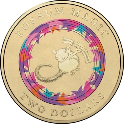 $2 2017 Possum Magic - Hush Can See Tail Lightly Circulated Coloured AUS TWO DOLLAR Coin