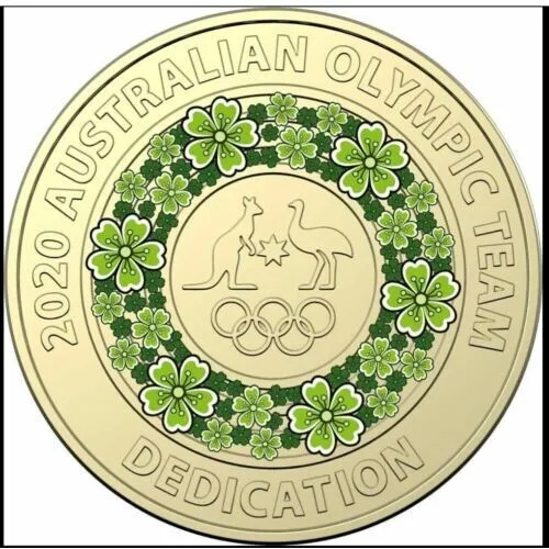 $2 2020 Olympic Australian Team Dedication Lightly Circulated Coloured AUS TWO DOLLAR Coin