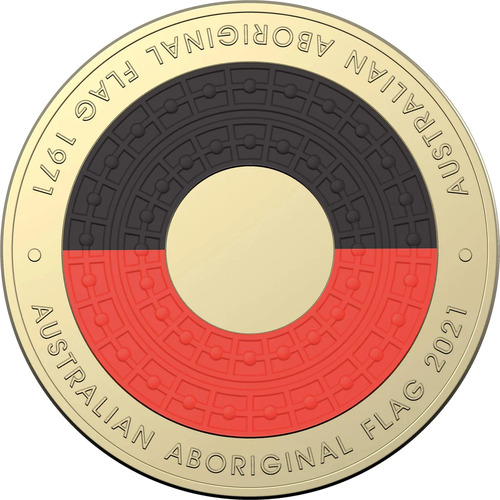 $2 2021 Aboriginal Flag MINT Uncirculated AUS TWO DOLLAR Coin out of RAM bag