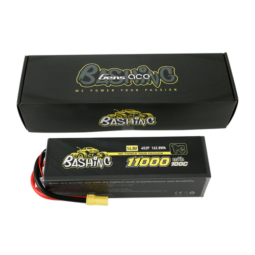 Gens Ace 4S Bashing 11000mAh 14.8V 100C 2 0.00 350.64 Hardcase/Hardwired LiPo Battery (EC5)