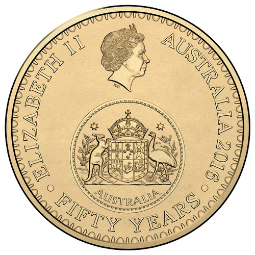 $1 2016 50 Years Anniversary Decimal Circulated AUS ONE DOLLAR Coin (0.56m Mintage)