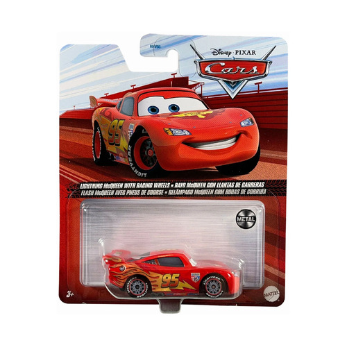 DISNEY CARS DIE CAST CHARACTERS LIGHTNING MCQUEEN WITH RACING WHEELS HHV86
