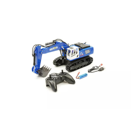 HUINA 1/18 RC Excavator 1558 Ready To Run Model Toy Car Digger Remote Control Battery construction 360 Degrees Rotary Light 400MAH Battery Tracks