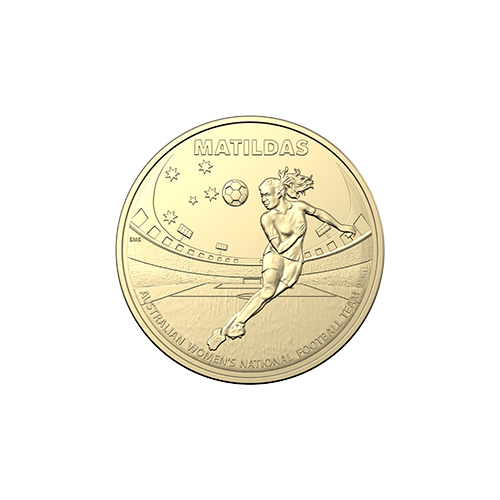$1 2023 Matildas Soccer HEADER Lightly Circulated AUS ONE DOLLAR Coin