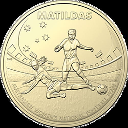 $1 2023 Matildas Soccer TACKLE Lightly Circulated AUS ONE DOLLAR Coin