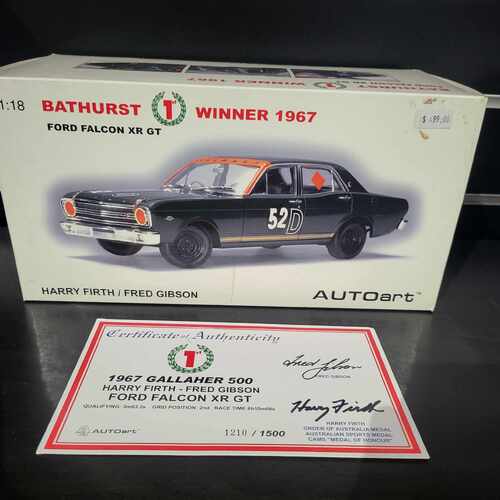 Bathurst 1st Winner 1967 Ford Falcon XR GT Harry Firth Fred Gibson 1:18 AUTOart